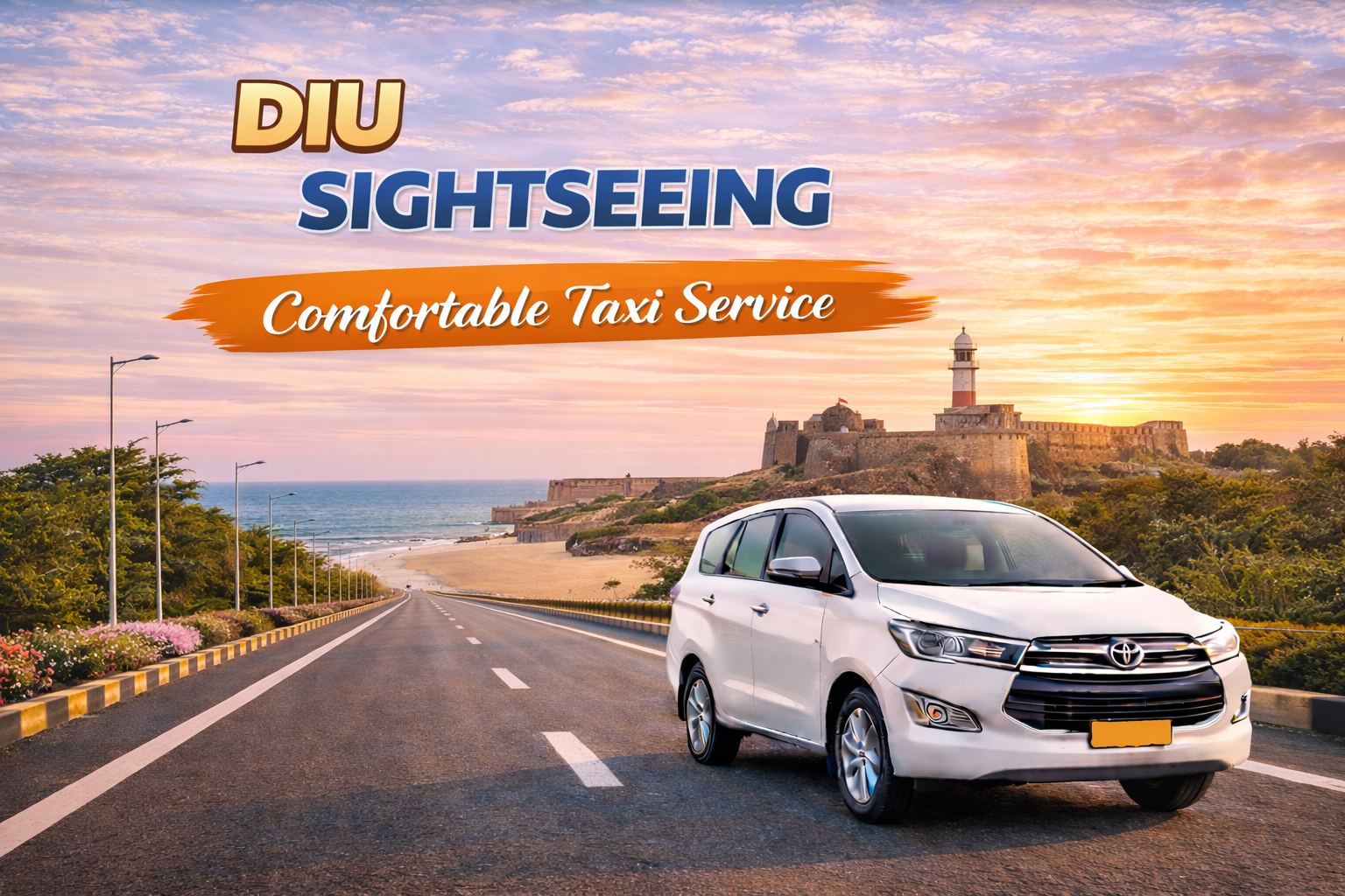 Diu Sightseeing Local Trip – Beach & Fort Tour Route with Taxi Booking Guide